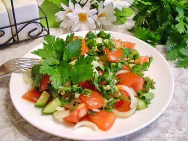 Салат к шашлыку  — вкусно, просто — фоторецепт пошагово