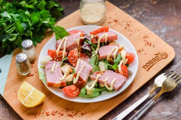Салат с балыком - просто,вкусно - фоторецепт пошагово