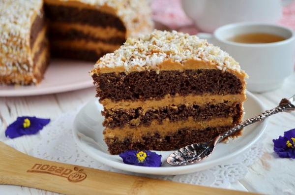 Шоколадный торт с орехами  - вкусно, просто - фоторецепт пошагово
