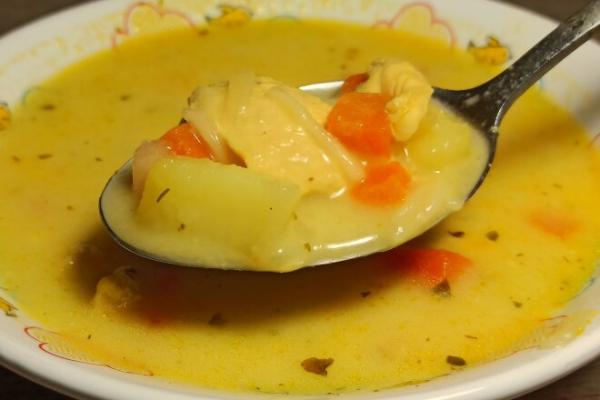 Сливочный суп с курицей и лапшой, рецепт с фото и видео