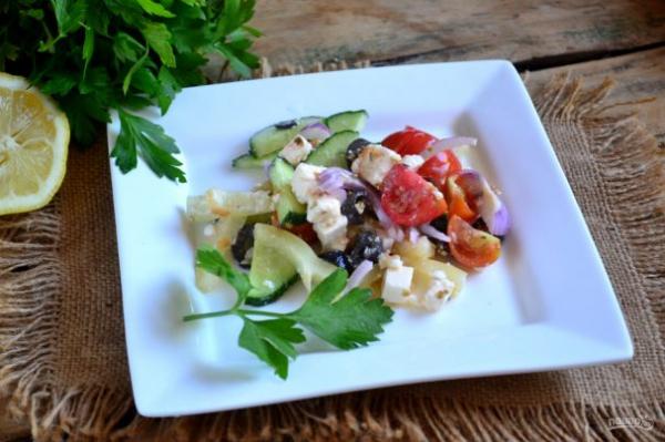 Греческий салат классический - просто,вкусно - фоторецепт пошагово