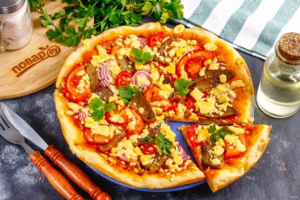 Пицца с уткой - просто,вкусно - фоторецепт пошагово