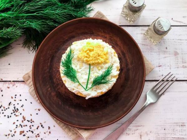 Салат "Одуванчик" с сыром - просто,вкусно - фоторецепт пошагово