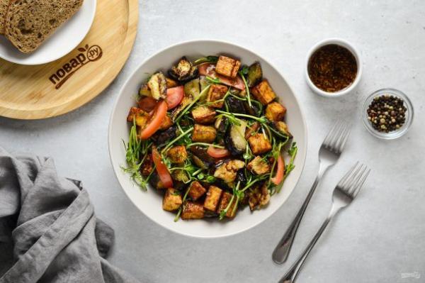 Салат с баклажанами и тофу - просто,вкусно - фоторецепт пошагово