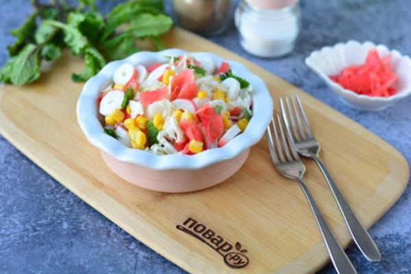 Салат с имбирем и крабовыми палочками - просто,вкусно - фоторецепт пошагово