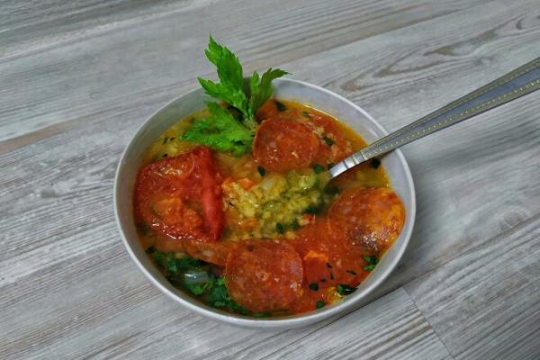 Чечевичный суп с колбасой чоризо, рецепт с фото и видео