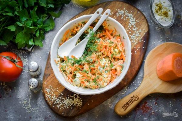 Куриный салат с морковью - просто,вкусно - фоторецепт пошагово