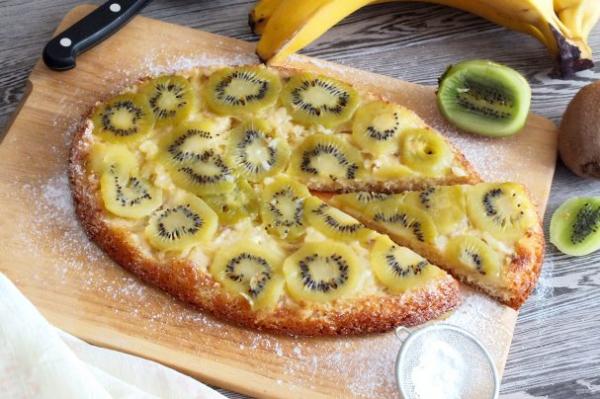 Пирог с бананами и киви - просто,вкусно - фоторецепт пошагово