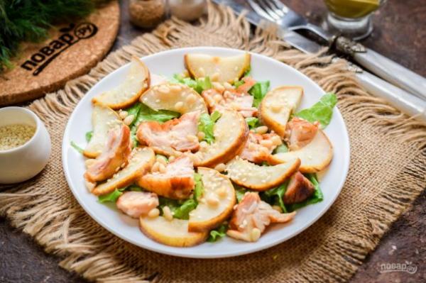 Салат с копченой курицей и грушей - просто,вкусно - фоторецепт пошагово
