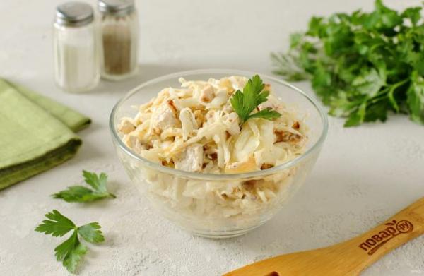 Салат с курицей и капустой - просто,вкусно - фоторецепт пошагово