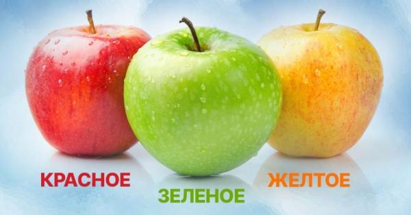 Полезные свойства яблок и как они зависят от цвета фрукта