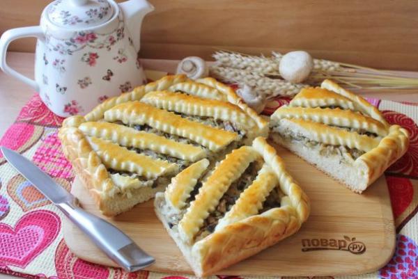 Пирог с капустой и грибами - просто,вкусно - фоторецепт пошагово