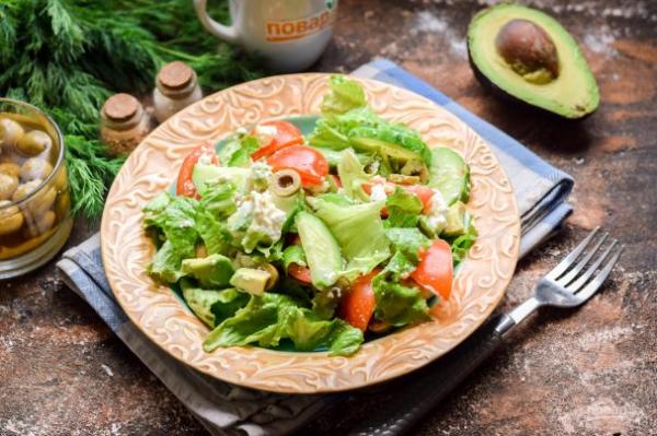 Салат с авокадо и оливками - просто,вкусно - фоторецепт пошагово