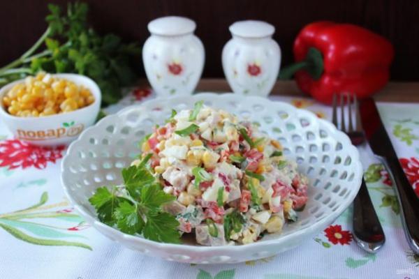 Салат с яйцом и ветчиной - просто,вкусно - фоторецепт пошагово