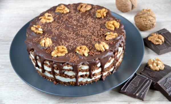 Торт "Тающая загадка" без выпечки - просто,вкусно - фоторецепт пошагово