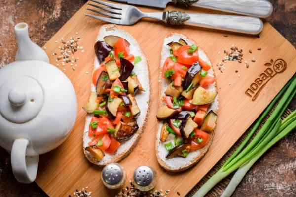 Бутерброды с баклажанами и помидорами - просто,вкусно - фоторецепт пошагово