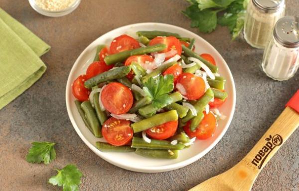 Постный салат из стручковой фасоли - просто,вкусно - фоторецепт пошагово