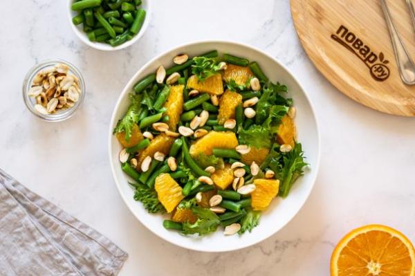 Салат с апельсином и фасолью - просто,вкусно - фоторецепт пошагово