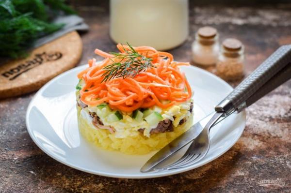 Слоеный салат с тунцом и картофелем - просто,вкусно - фоторецепт пошагово