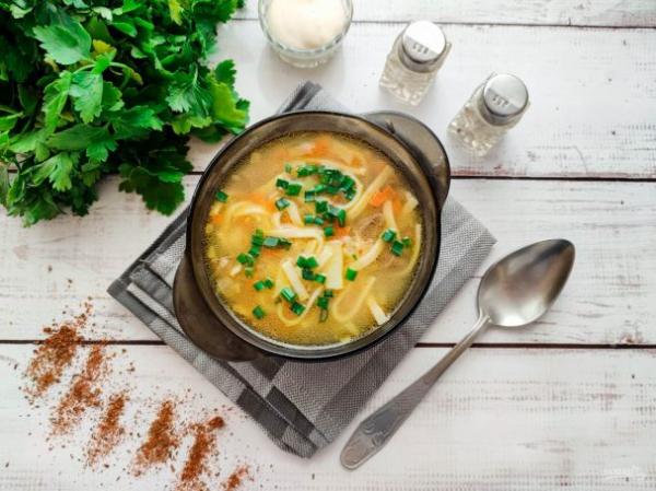 Суп с лапшой и куриными сердечками - просто,вкусно - фоторецепт пошагово