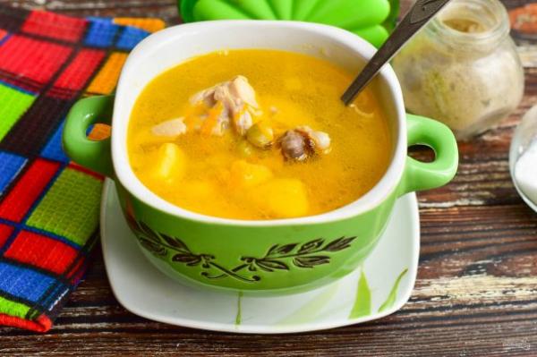 Суп с мясом и зеленым горошком - просто,вкусно - фоторецепт пошагово