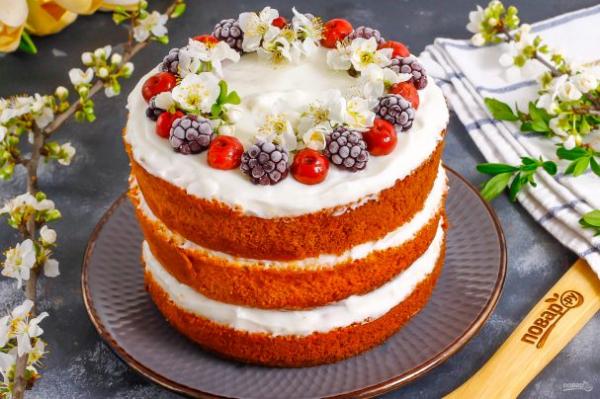 Торт с замороженными ягодами - просто,вкусно - фоторецепт пошагово
