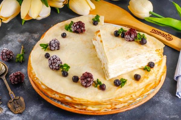 Блинный торт с творожным сыром - просто,вкусно - фоторецепт пошагово