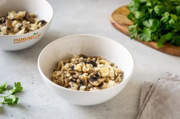 Рисовая каша с грибами - просто,вкусно - фоторецепт пошагово