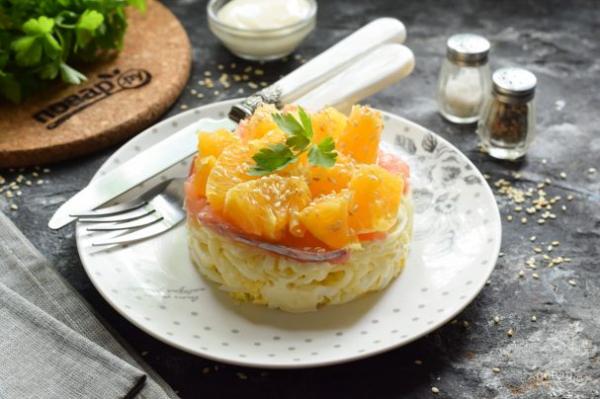 Салат с семгой и апельсинами - просто,вкусно - фоторецепт пошагово