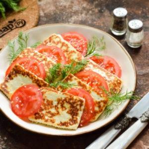 Жареный адыгейский сыр с помидорами - просто,вкусно - фоторецепт пошагово